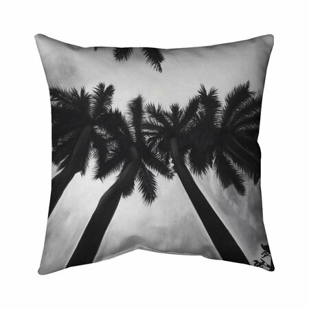 FONDO 26 x 26 in. Monochrome Palm Trees-Double Sided Print Indoor Pillow FO2773693